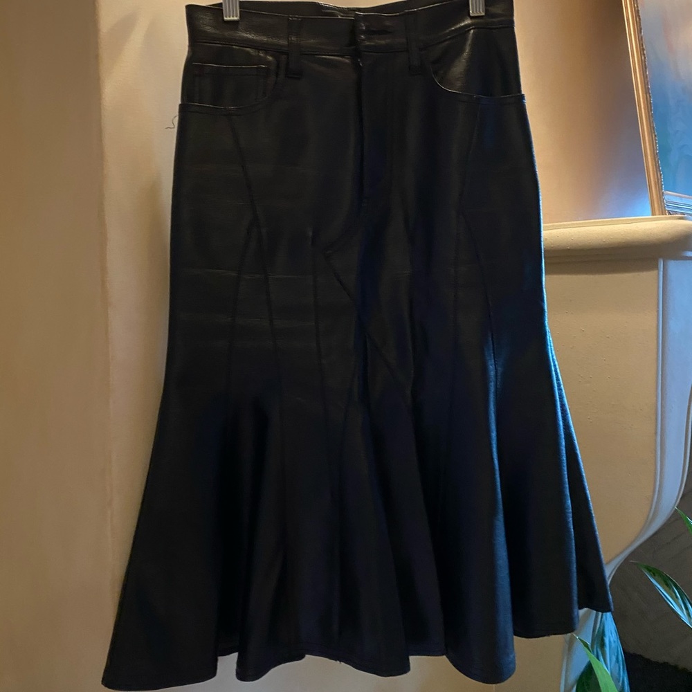 XS Black Faux Leather Midi  Junya Watanabe